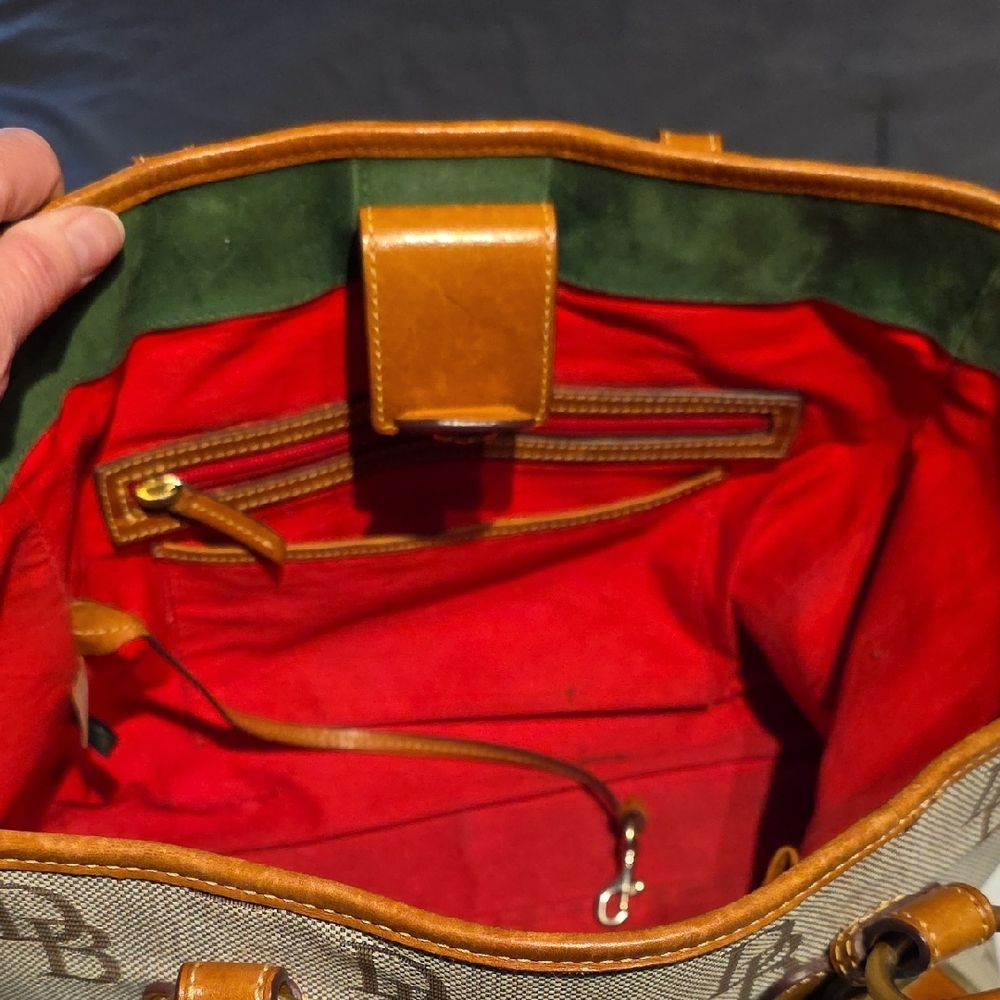 Dooney & Bourke Beige and Brown Signature Tote - Picture 14 of 16